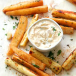 Fried Cassava with Roast Garlic Aioli